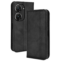 Handytasche Stand Schutzhülle Flip Leder Hülle BY4 für Asus ZenFone 10 Schwarz