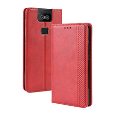 Handytasche Stand Schutzhülle Flip Leder Hülle BY4 für Asus Zenfone 6 ZS630KL Rot