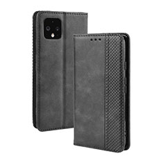 Handytasche Stand Schutzhülle Flip Leder Hülle BY4 für Google Pixel 4 Schwarz