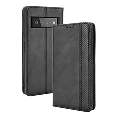 Handytasche Stand Schutzhülle Flip Leder Hülle BY4 für Google Pixel 6 5G Schwarz