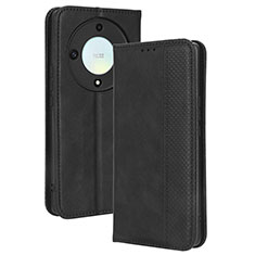 Handytasche Stand Schutzhülle Flip Leder Hülle BY4 für Huawei Honor X9a 5G Schwarz