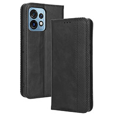 Handytasche Stand Schutzhülle Flip Leder Hülle BY4 für Motorola Moto Edge 40 Pro 5G Schwarz