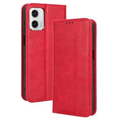 Handytasche Stand Schutzhülle Flip Leder Hülle BY4 für Motorola Moto G53 5G Rot