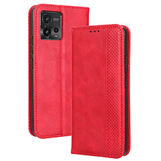 Handytasche Stand Schutzhülle Flip Leder Hülle BY4 für Motorola Moto G72 Rot