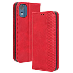 Handytasche Stand Schutzhülle Flip Leder Hülle BY4 für Nokia C02 Rot