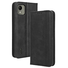 Handytasche Stand Schutzhülle Flip Leder Hülle BY4 für Nokia C110 Schwarz