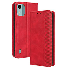 Handytasche Stand Schutzhülle Flip Leder Hülle BY4 für Nokia C12 Pro Rot