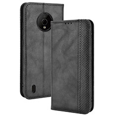 Handytasche Stand Schutzhülle Flip Leder Hülle BY4 für Nokia C200 Schwarz