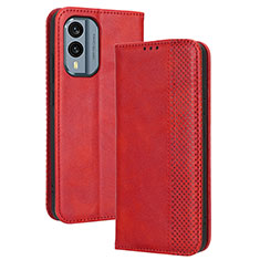 Handytasche Stand Schutzhülle Flip Leder Hülle BY4 für Nokia X30 5G Rot