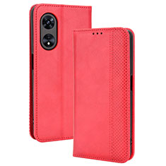 Handytasche Stand Schutzhülle Flip Leder Hülle BY4 für Oppo A1 5G Rot