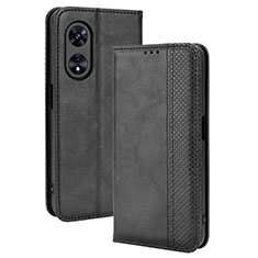 Handytasche Stand Schutzhülle Flip Leder Hülle BY4 für Oppo A1 Pro 5G Schwarz