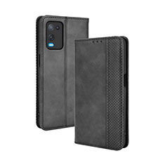 Handytasche Stand Schutzhülle Flip Leder Hülle BY4 für Oppo A54 4G Schwarz