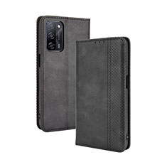 Handytasche Stand Schutzhülle Flip Leder Hülle BY4 für Oppo A55 5G Schwarz