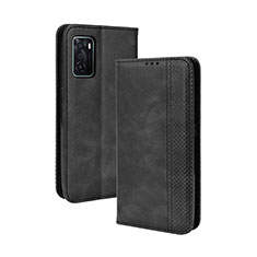 Handytasche Stand Schutzhülle Flip Leder Hülle BY4 für Oppo A55S 5G Schwarz