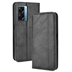 Handytasche Stand Schutzhülle Flip Leder Hülle BY4 für Oppo A56S 5G Schwarz