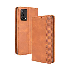 Handytasche Stand Schutzhülle Flip Leder Hülle BY4 für Oppo A74 4G Braun