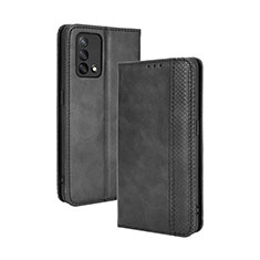 Handytasche Stand Schutzhülle Flip Leder Hülle BY4 für Oppo A74 4G Schwarz