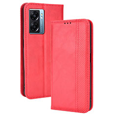 Handytasche Stand Schutzhülle Flip Leder Hülle BY4 für Oppo A77 5G Rot