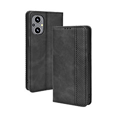 Handytasche Stand Schutzhülle Flip Leder Hülle BY4 für Oppo A96 5G Schwarz