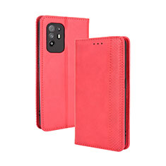 Handytasche Stand Schutzhülle Flip Leder Hülle BY4 für Oppo F19 Pro+ Plus 5G Rot