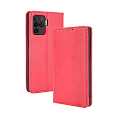 Handytasche Stand Schutzhülle Flip Leder Hülle BY4 für Oppo F19 Pro Rot