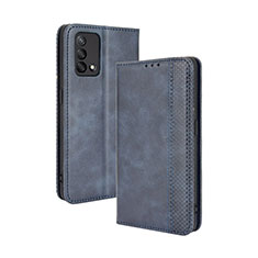 Handytasche Stand Schutzhülle Flip Leder Hülle BY4 für Oppo F19s Blau