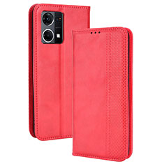 Handytasche Stand Schutzhülle Flip Leder Hülle BY4 für Oppo F21s Pro 4G Rot