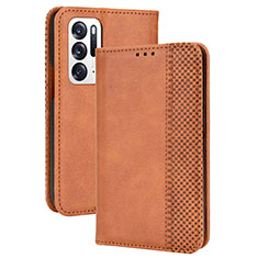 Handytasche Stand Schutzhülle Flip Leder Hülle BY4 für Oppo Find N 5G Braun