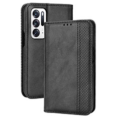 Handytasche Stand Schutzhülle Flip Leder Hülle BY4 für Oppo Find N 5G Schwarz