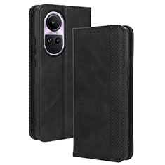 Handytasche Stand Schutzhülle Flip Leder Hülle BY4 für Oppo Reno10 5G Schwarz