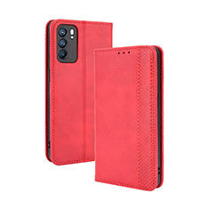 Handytasche Stand Schutzhülle Flip Leder Hülle BY4 für Oppo Reno6 5G Rot