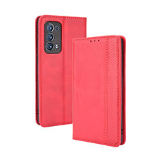 Handytasche Stand Schutzhülle Flip Leder Hülle BY4 für Oppo Reno6 Pro 5G Rot