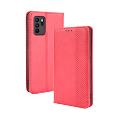 Handytasche Stand Schutzhülle Flip Leder Hülle BY4 für Oppo Reno6 Z 5G Rot