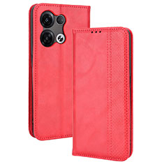 Handytasche Stand Schutzhülle Flip Leder Hülle BY4 für Oppo Reno8 5G Rot