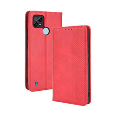 Handytasche Stand Schutzhülle Flip Leder Hülle BY4 für Realme C21 Rot