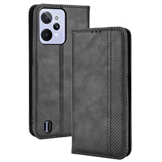 Handytasche Stand Schutzhülle Flip Leder Hülle BY4 für Realme C31 Schwarz