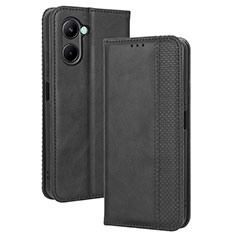 Handytasche Stand Schutzhülle Flip Leder Hülle BY4 für Realme C33 (2023) Schwarz