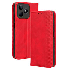 Handytasche Stand Schutzhülle Flip Leder Hülle BY4 für Realme C51 Rot