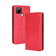 Handytasche Stand Schutzhülle Flip Leder Hülle BY4 für Realme V3 5G Rot