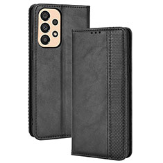 Handytasche Stand Schutzhülle Flip Leder Hülle BY4 für Samsung Galaxy A23 4G Schwarz