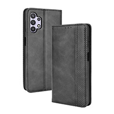 Handytasche Stand Schutzhülle Flip Leder Hülle BY4 für Samsung Galaxy A32 5G Schwarz