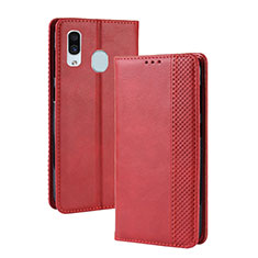 Handytasche Stand Schutzhülle Flip Leder Hülle BY4 für Samsung Galaxy A40 Rot