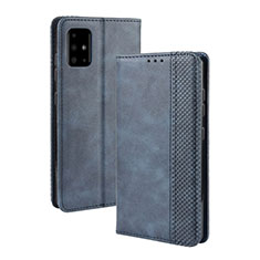 Handytasche Stand Schutzhülle Flip Leder Hülle BY4 für Samsung Galaxy A71 5G Blau