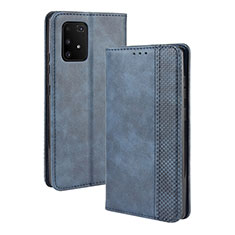 Handytasche Stand Schutzhülle Flip Leder Hülle BY4 für Samsung Galaxy A91 Blau