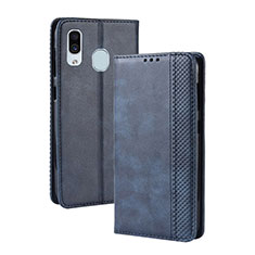 Handytasche Stand Schutzhülle Flip Leder Hülle BY4 für Samsung Galaxy M10S Blau