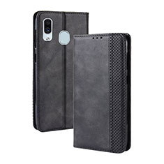 Handytasche Stand Schutzhülle Flip Leder Hülle BY4 für Samsung Galaxy M10S Schwarz