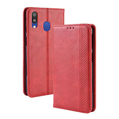 Handytasche Stand Schutzhülle Flip Leder Hülle BY4 für Samsung Galaxy M20 Rot