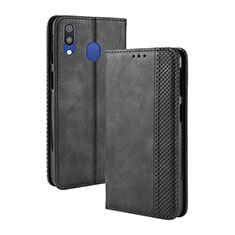 Handytasche Stand Schutzhülle Flip Leder Hülle BY4 für Samsung Galaxy M20 Schwarz