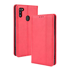 Handytasche Stand Schutzhülle Flip Leder Hülle BY4 für Samsung Galaxy M21 (2021) Rot