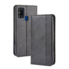 Handytasche Stand Schutzhülle Flip Leder Hülle BY4 für Samsung Galaxy M21s Schwarz